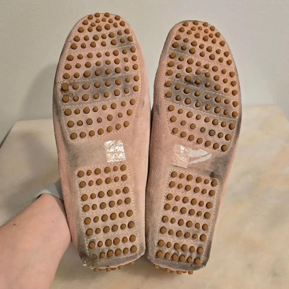 New Republic by Mark McNairy Barclay Dust Pink Suede Driver Loafer Men Size 10.5
